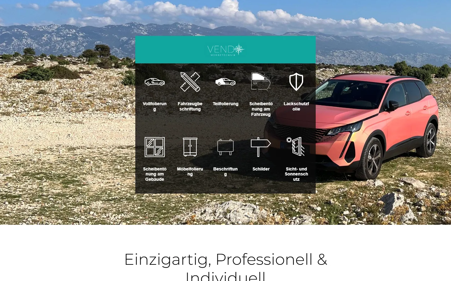 Startseite von Vendo Werbetechnik